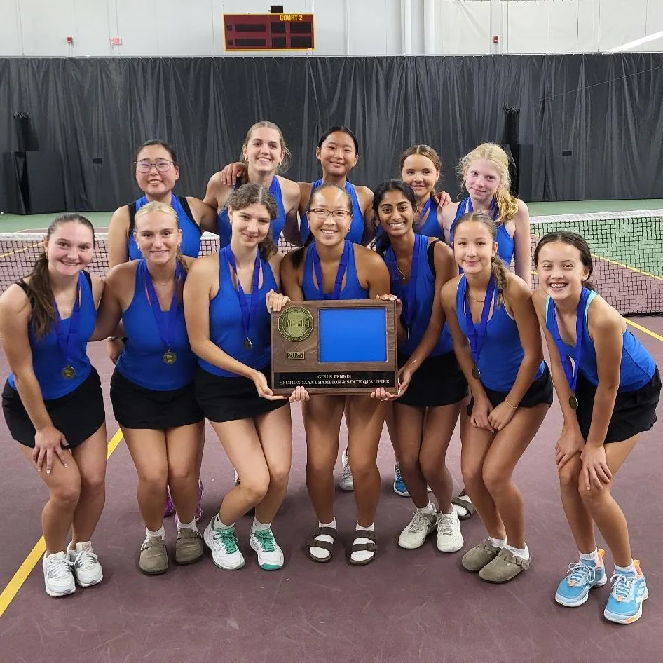 Eagan Girls Tennis celebrating as 2025 Team Section Champions